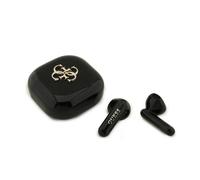 Auricolari Guess TWS wireless con logo metallico e custodia di ricarica, nero