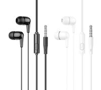 Auricolari Hoco M97 cablati con jack 3.5 mm microfono controllo volume bianchi