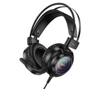 Auricolari Hoco W110 cablati Jack 3,5 mm USB-A Gaming RGB Microfono Nero