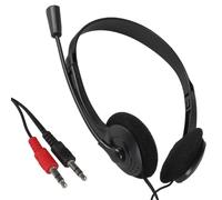 iggual - Cuffie con microfono ruotabile di 90° e cavo di 1,8 m con connessione jack 2 x 3,5 mm, con rotella per la regolazione del volume