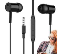 Auricolari in-ear cablati - Cuffie stereo con isolamento acustico, cuffie audio dotate di microfono, suono di bassi potenti | Ascolto ad alta fedeltà per PC, chiamate al computer, io
