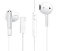 Auricolari in-ear con cavo USB-C per Samsung Galaxy S25 Ultra Edge, S24 Plus FE, Z Flip 7, 6, 5, 4, 3, S23, S22, S21, con cavo USB-C, con microfono e controllo del volume