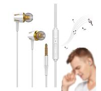 Auricolari in-ear con microfono che si illuminano al buio, con isolamento acustico, per telefono, suono dei bassi delicati sulla pelle, design luminoso per feste notturne, oro (oro)
