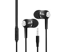 Auricolari in-ear con microfono, jack da 3,5 mm, audio ad alta fedeltà con cancellazione del rumore, leggeri e confortevoli, per viaggi, aereo, studio, allenamento, scuola, musica
