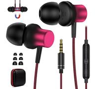 Auricolari In-Ear Cuffie Nylon Cuffiette con Filo e Microfono Hi-Fi Stereo Isolamento Acustico Jack 3,5 mm per iPhone iPad Galaxy Huawei Redmi OPPO OnePlus Laptop Android Magnetico Cuffie per donne