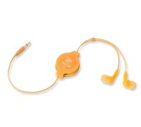 Auricolari intrauricolari arancioni con cavo retrattile da 1,2 m