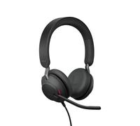Auricolari Jabra Evolve2 40 SE con cavo USB-C per chiamate e musica con Cancellazione Rumore passiva, microfono e Busylight, nero