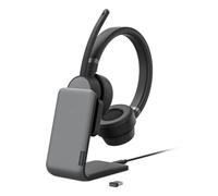 Auricolari Lenovo Go Wireless ANC con base di ricarica Bluetooth e cavo per ufficio neri