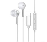 Auricolari magnetici cablati di tipo C con supporto chip digitale, driver a diaframma composito da 14 mm, telecomando e microfono per multimedia e chiamate (bianco)