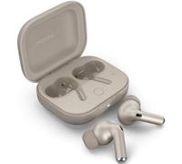 Auricolari Motorola Buds Plus wireless Bluetooth con Cancellazione Rumore, Sound by Bose, Dolby Atmos, ricarica wireless, colore sabbia