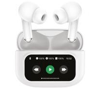 Auricolari Muvit M2404 True Wireless Bluetooth con Cancellazione Rumore ANC ENC, Schermo, bianchi