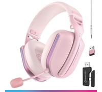 Auricolari Oniverse Polaris wireless e cablati Bluetooth USB-C Gaming Surround 7.1 Rosa