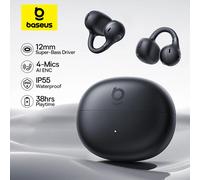 Auricolari Open-Ear Baseus Bass BC1 con Clip, Cuffie Open-Ring Comfort Clip, SuperBass, 4 Microfoni per Chiamate Chiare, Auricolari Sportivi