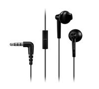 Auricolari Panasonic RP-TCM115 con filo, microfono integrato e controllo remoto neri