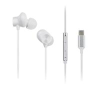 Panasonic RP-TCM225DEW Auricolari USB-C, Auricolari In-Ear, Cuffie con Cavo con Microfono e Telecomando Integrati, Bassi Potenti, Taglia Personalizzabile, Cavo da 1,2m, Bianche