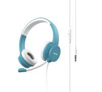 Auricolari Pantone PT-WDH002GY2220 cablati Jack 3,5 mm per ufficio con microfono Boom, colore acquamarina
