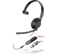 Auricolari Poly Blackwire 5210 con cavo USB-C e jack 3,5 mm microfono antibrumore nero