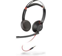 Auricolari POLY Blackwire 5220 con cavo 3,5 mm microfono retrattile nero ergonomico
