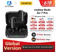 Auricolari realme Buds Air 7 Pro Versione Globale con Cancellazione del Rumore in Tempo Reale da 53dB, Driver Dual-DAC da 11+6mm e Traduttore AI in Tempo Reale