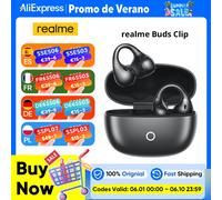 Auricolari realme Buds Clip Versione Globale, Design Titanium-Fit, 5.3g, Leggeri come la carta, Algoritmo NextBass, Traduttore AI, Suono Potente
