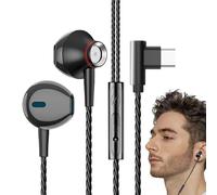 Auricolari semi-in-ear, con cavo, con microfono, auricolari con cavo, jack da 3,5 mm, suono ad alta definizione, cancellazione del rumore per la guida
