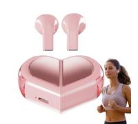 Auricolari senza fili, a forma di cuore, impermeabili, ad alta fedeltà, per corsa, escursionismo, viaggi in aereo, riunioni, ciclismo, palestra e trasporto