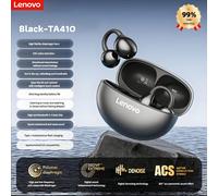 Auricolari senza fili Lenovo TA410 TWS con molletta per orecchie, cuffia Bluetooth 5.4 con controllo touch, lunga durata della batteria e microfono Tagli UnicaABS