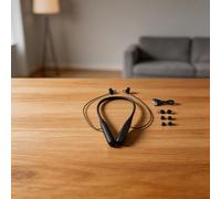 Auricolari sportivi senza fili con archetto da collo 5.3 Chiaro Chiamata Isolamento Rumore Lungo per la durata della batteria Allenamento Bianco (nero)