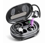 Auricolari sportivi wireless Q35 5.3 con display digitale a LED, cancellazione del rumore ENC, impermeabili e con gancio per l'orecchio