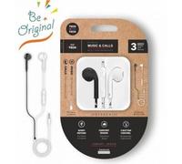 Auricolari Tech One Tech earTECH Be Original con cavo Mini Jack 3.5 mm, microfono e controlli, bianco e nero