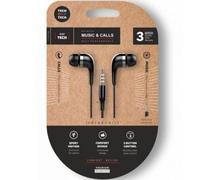 Auricolari Tech One Tech earTECH cablati Jack 3,5 mm con microfono e controlli neri