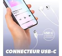 Auricolari TnB C-Buds cablati USB-C per chiamate e musica bianchi