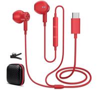 Auricolari USB C, Auricolari In-Ear, Cuffie con Cavo con Microfono e Telecomando Integrati per xiaomi Poco X8 Pro REDMI Note 15 Pro+ 17 Ultra, per Honor 600 lite Magic8 Pro 400 200 Smart X8d, Rosso