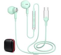 Auricolari USB C, Auricolari In-Ear, Cuffie con Cavo con Microfono e Telecomando Integrati per xiaomi Poco X8 Pro REDMI Note 15 Pro+ 17 Ultra, per Honor 600 lite Magic8 Pro 400 200 Smart X8d, Verde