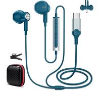Auricolari USB C, Auricolari In-Ear, Cuffie con Cavo con Microfono e Telecomando Integrati per xiaomi REDMI Note 15 Pro+ 17 Pro Max POCO F7 F8 Pro 5G per Honor Magic8 Pro 400 Smart X9d MagicPad2, Blu