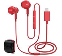 Auricolari USB C, Auricolari In-Ear, Cuffie con Cavo con Microfono, Rosso | Cuffie con Telecomando Integrati per xiaomi Poco X8 Pro REDMI Note 15 Pro+ 17 Ultra/Honor 600 lite Magic8 Pro 400 200 Smart