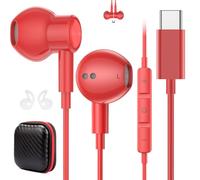 Auricolari USB C con cavo per iPhone 17 16 Pro Max 17e/Samsung S26 S25 Ultra S24 A17 A37, auricolari magnetici di tipo C, auricolari stereo con cavo, spina C con microfono per Apple/iPad Pro 11 10 A16