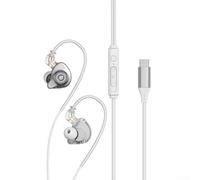 Auricolari USB C staccabili per cuffie cablate Hi-Fi con microfono USB | Controllo del volume integrato in linea, salto rapido, chiamate in vivavoce, gioco e musica pronti