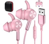 Auricolari USB con microfono per PC e laptop, cuffie USB A cablate con microfono e gancio per le orecchie, per computer, ufficio, lavoro, cancellazione del rumore, cuffie stereo per computer Dell/HP