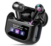 Auricolari wireless, auricolari Bluetooth Smart Touch Screen, auricolari Bluetooth con microfono a cancellazione del rumore, nero