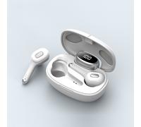 Auricolari wireless Bluetooth 5.0, design discreto, abbinamento rapido, lunga durata della batteria, ideali per gli spostamenti e lo sport.