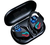 Auricolari wireless Bluetooth 6.1 120 ore per lo sport, auricolari Bluetooth 2026 con custodia di ricarica rapida, doppio display a LED, microfono ENC con cancellazione del rumore con semplici