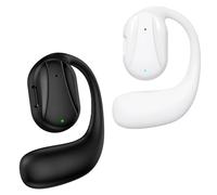 Auricolari wireless Bluetooth a conduzione ossea mono-orecchio, cuffie aperte, auricolari, chiamate HD for 16 ore, cancellazione del rumore, indossabili senza dolore, display LED, for guida/lavoro(Bla