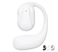 Auricolari wireless Bluetooth a conduzione ossea mono-orecchio, cuffie aperte, auricolari, chiamate HD for 16 ore, cancellazione del rumore, indossabili senza dolore, display LED, for guida/lavoro(bia