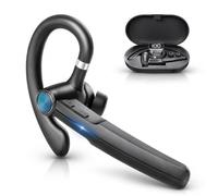 Auricolari wireless Bluetooth Singolo 6.0, Durata della batteria ultra-lunga di 88 ore, Doppio Microfono Antirumor, Connessione Due Dispositivi, chiamate in vivavoce, ideali per la guida e l'ufficio