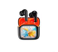 Auricolari wireless, NE20 AI Translation impermeabili, con display LCD, compatibili con tecnologia Bluetooth 6.0, 11 x 10 x 3,5 cm (nero arancione)