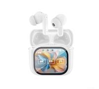 Auricolari wireless, NE20 AI Translation impermeabili, con display LCD, compatibili con tecnologia Bluetooth 6.0, 11 x 10 x 3,5 cm (bianco)