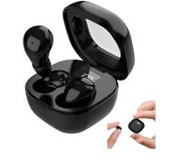 Auricolari wireless più piccoli, invisibili mini auricolari Bluetooth (nero | Ideale per chi dorme di lato e orecchie piccole, impermeabile IPX5, batteria 24H, chiamate chiare, cancellazione del rumore