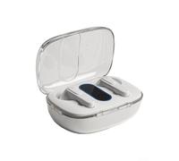 Auricolari wireless Pro 70 con allineamento a doppio orecchio e display digitale che indica lo stato di alimentazione della custodia di ricarica (bianco)