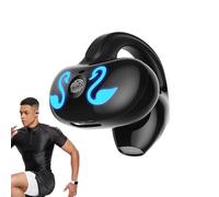 Auricolari wireless single - 5.3 Open Ear Clip Headphones | Bone Conduction Design with 10H Playtime | Auricolari leggeri per Cycling, Gym, Smart Phones, Running, Outdoor Training